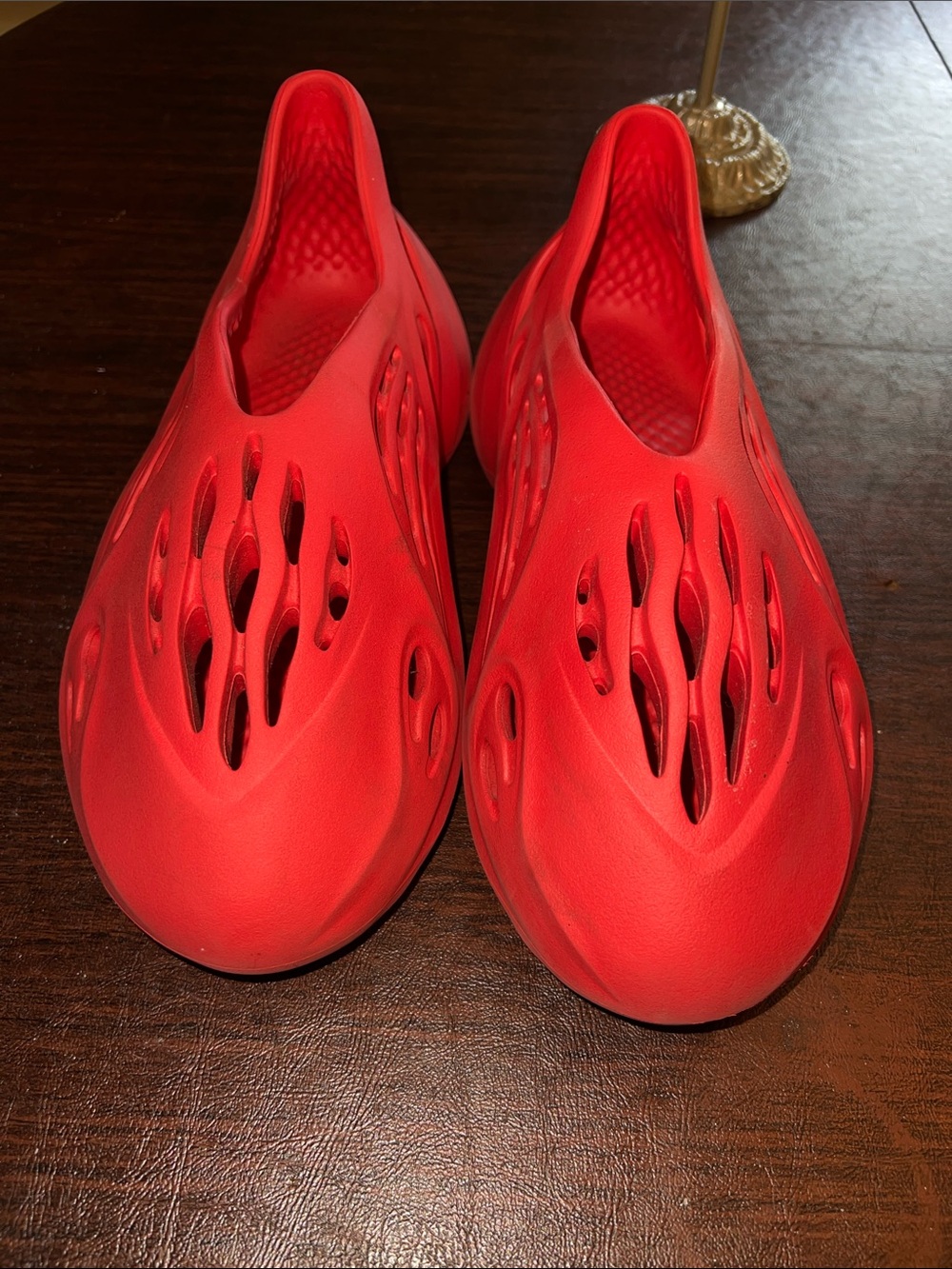 adidas Men's Red Slip-On Foam Sandal Clog